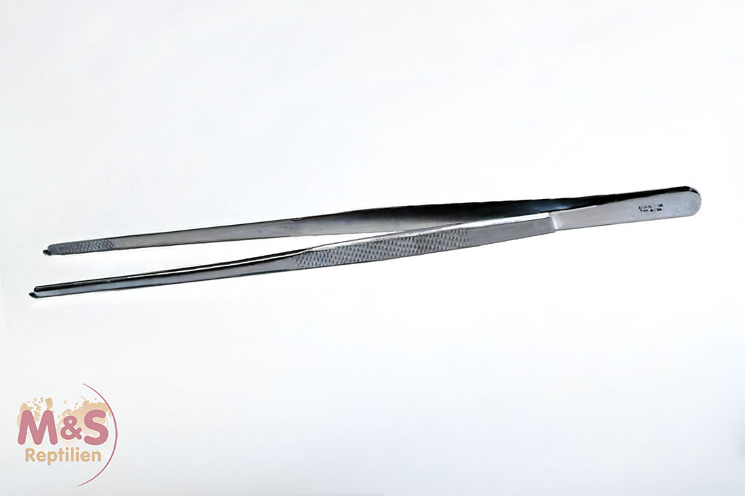 Stainless steel reptile feeding tweezers