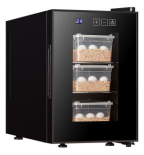 Black reptile egg incubator with trays